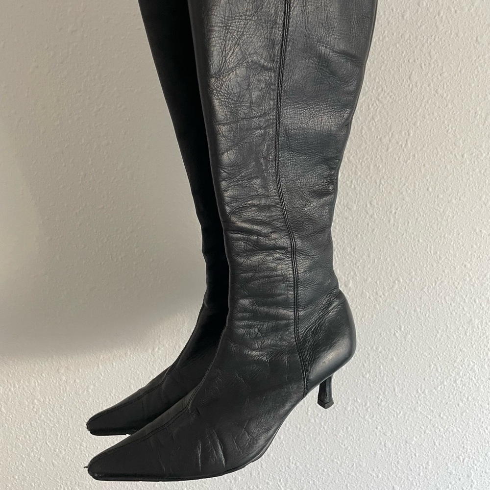Knee high leather boots - size 9.5